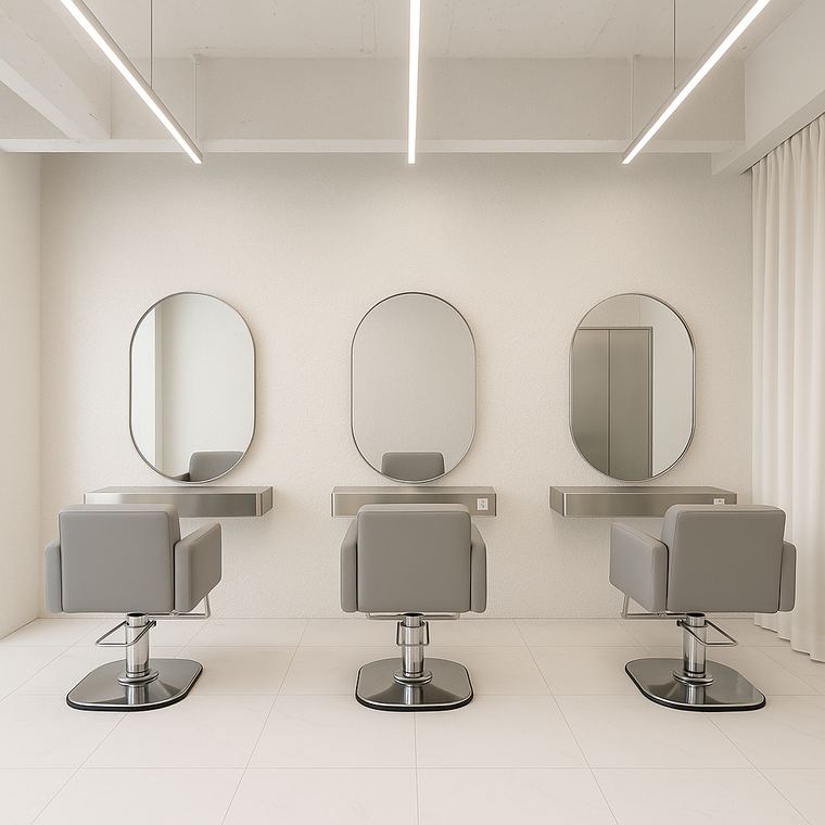 Hair salon with a refined mood