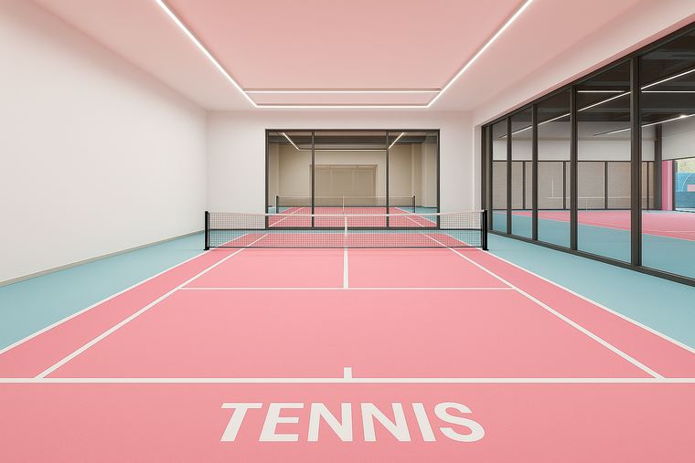 Spacious indoor tennis center